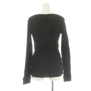 HYSTERIC GLAMOUR ガールプリント ニット カットソー 長袖 プルオーバー Vネック コットン 黒 ブラック 緑 グリーン