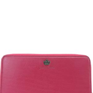 JUSTIN DAVIS クラウン付き 長財布 レザー ロゴ ピンク