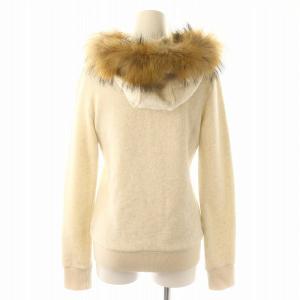 BURBERRY BLUE LABEL フルジップパーカー フーディー ファー 38 S ベージュ