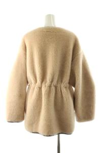 CASA FLINE ウールボアx再生ポリエステルリバーシブルコート アウター ブルゾン F 茶 ブラウン ベージュ