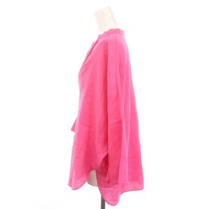 リネンポプリン ドルマンスリーブシャツプルオーバー ブラウス 七分袖  