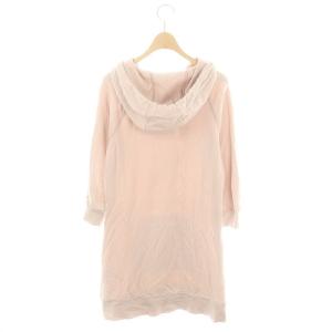 BURBERRY BLUE LABEL プローサム ロゴ パーカー ワンピース チュニック スウェット ミニ 長袖 38 スモークピンク グレージュ