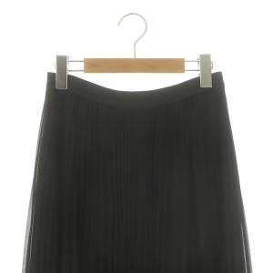 JOURNAL STANDARD シフォンランダムヘムプリーツスカート ロング フレア 黒 ブラック