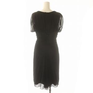 ARMANI COLLEZIONI カシュクールドレス ワンピース ノースリーブ シフォン ひざ丈 4 M 黒 ブラック