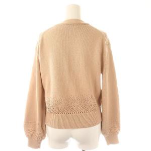 ANAYI コットンラメリリヤーンメッシュカーディガン ニット 長袖 Vネック 38 M ピンク