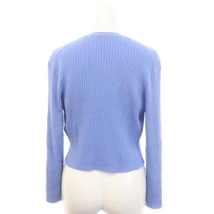 ANAYI 22SS コットンアセテートリブVネックカーディガン ニット 長袖 38 ライトブルー