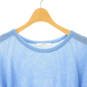 ANAYI ワシカノコドルマンスリーブプルオーバー ニット カットソー 七分袖 36 S 青 ブルー
