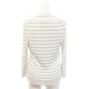 ANAYI 23SS ニット アンサンブル ラメボーダーリブ Vネックカーディガン ノースリーブプルオーバー 36 白 ホワイト グレー