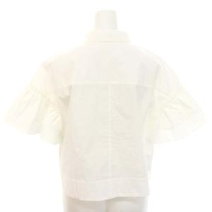 ANAYI 22SS タイプライターラッフルブラウス シャツ 半袖 36 白 ホワイト