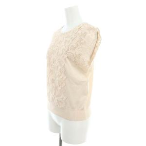 ANAYI 24AW レースレイヤードニットプルオーバー カットソー ノースリーブ 36 ピンク