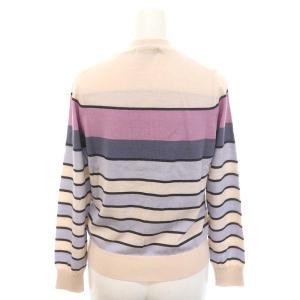 ANAYI ニット アンサンブル メリノウールボーダー カーディガン 長袖 ノースリーブプルオーバー 36 マルチカラー