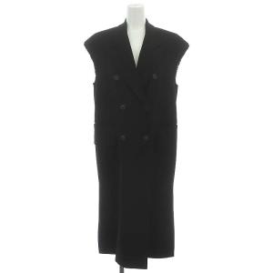 HERRINGBONE LONG JACKET VEST ロングベスト 総裏地 F 黒 ブラック