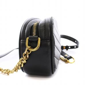 TORY BURCH レザー チェーン ショルダーバッグ ポシェット ブラック ゴールド