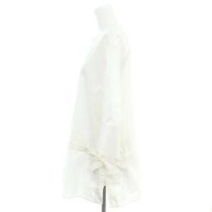 JIL SANDER コットン バックオープン ウエストギャザー ハーフスリーブ チュニック 七分袖 36 白 ホワイト /MI