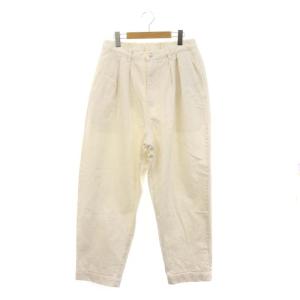 23AW 12OZデニム carotte パンツ ワイドテーパード タック M 白 ホワイト