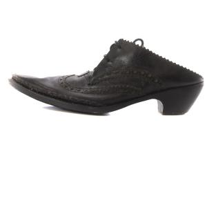 ISSEY MIYAKE ウイングチップ レースアップバブーシュ シューズ L 27.5cm 黒 ブラック