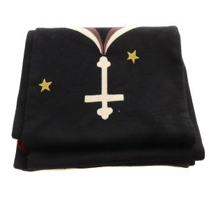 KEITA MARUYAMA フラワーパッチ ウール マフラー ストール 黒 ブラック