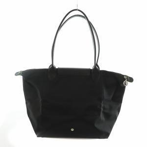 Longchamp ルプリアージュ SHOPPING クラブ トートバッグ ナイロン ロゴ 刺繍 黒 ブラック