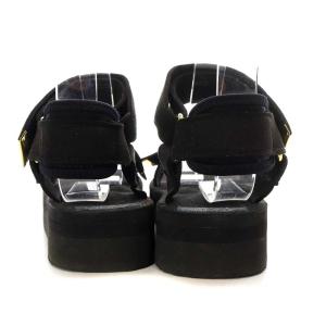 SUICOKE スポーツサンダル プラットフォーム 厚底 ベルクロ ストラップ US5 23cm 黒 ブラック