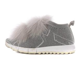 Norway スターパターン ニットスニーカー 34 21cm シルバー色