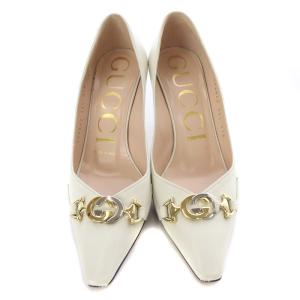 GUCCI ズゥミ レザー パンプス 36.5 23.5cm オフホワイト 596860 /SR10