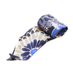 HERMES ツイリー BINGATA 刺繍入り スカーフ ネイビー