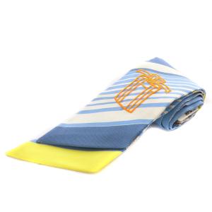 ツイリー EX LIBRIS スカーフ 総柄 シルク 青 ブルー