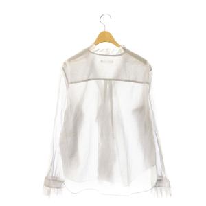 GALERIE VIE 24SS インドコットン フリルシャツ ブラウス 長袖 フロントボタン F グレー