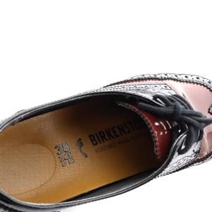BIRKENSTOCK シューズ ウイングチップ パテントレザー 24.5cm 黒 ブラック 茶 ブラウン