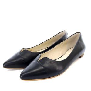 EDNAH SKIMMER パンプス フラット ポインテッドトゥ レザー 6B 23cm 黒 ブラック