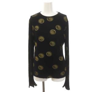 agnes b. 総柄 長袖カットソー ショートパンツ セットアップ プルオーバー イージー ジョガー 黒 ブラック ゴールド