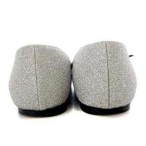 JIMMY CHOO Veda Ballerina リボン グリッター バレエシューズ パンプス フラット スクエアトゥ 36