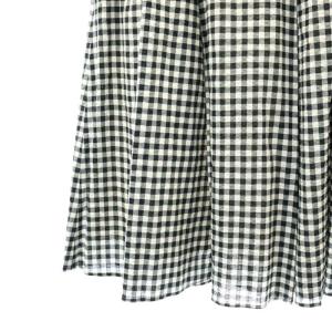 TOCCA 23SS MELODY スカート フレア ミモレ ロング ギンガムチェック 4 L 黒 ブラック 白 ホワイト
