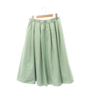 24SS CRISP LETTUCE スカート ギャザー ミモレ ロング タック 4 L 緑 グリーン