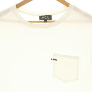 A.P.C. HOMME S/S POCKET TEE Tシャツ カットソー 半袖 ロゴ 刺繍 M 白 ホワイト