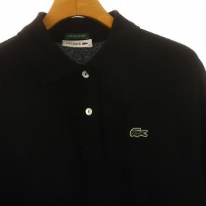 LACOSTE ヘビーピケ ポロシャツ 半袖 38 黒 ブラック