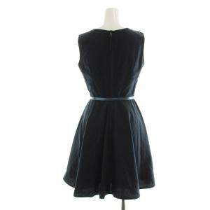 BURBERRY BLUE LABEL ノースリーブ ワンピース ミニ ベルト付き 36 紺 ネイビー