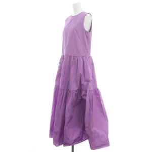 【新品タグ付き】ルルウィルビー マイクロタフタ ティアードワンピース ロング 21241014090_93b4a4c0419daf7b62