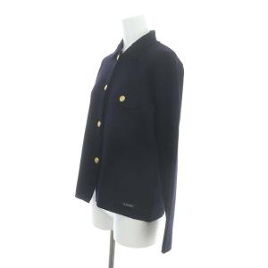 Leminor ウールニットカーディガン 長袖 金ボタン F 紺 ネイビー /YQ OS