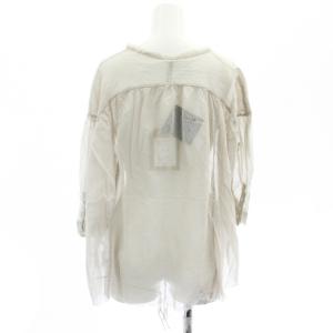 GASA チュールカーディガン 七分袖 シアー シースルー Vネック F グレー