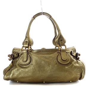 Chloe パディントン ハンドバッグ レザー 南京錠付き ゴールド
