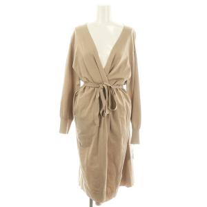 UVカットバックプリーツカーディガン ニット ロング 長袖 F モカ