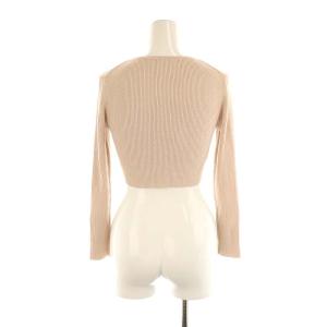 TOCCA シルクラメ混ビジュー釦ショートニットカーディガン 長袖 クロップド XS ピンク