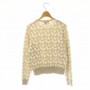 UNITED ARROWS メタリック ジャカード ニットソー カットソー 長袖 ラメ グレージュ オフホワイト