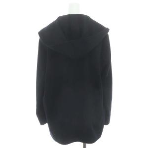 23区 22AW ウールカシミヤビーバー フード付き ショートコート 40 紺 ネイビー