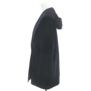 23区 22AW ウールカシミヤビーバー フード付き ショートコート 40 紺 ネイビー