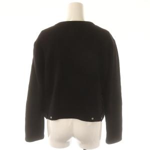 agnes b. プレッション カーディガン スウェット 長袖 スナップボタン 裏起毛 1 黒 ブラック