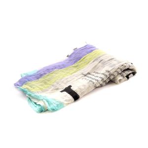 Faliero Sarti ストール 大判 シルク混 絹混 ナンバープリント マルチカラー