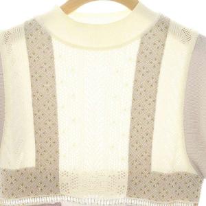 Mame Kurogouchi SASH JAQUARD SLEEVELESS KNIT フリンジノースリーブニット 1 白 ホワイト