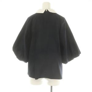 DRESSTERIOR 2WAYバルーンスリーブブラウス 七分袖 プルオーバー 38 紺 ネイビー